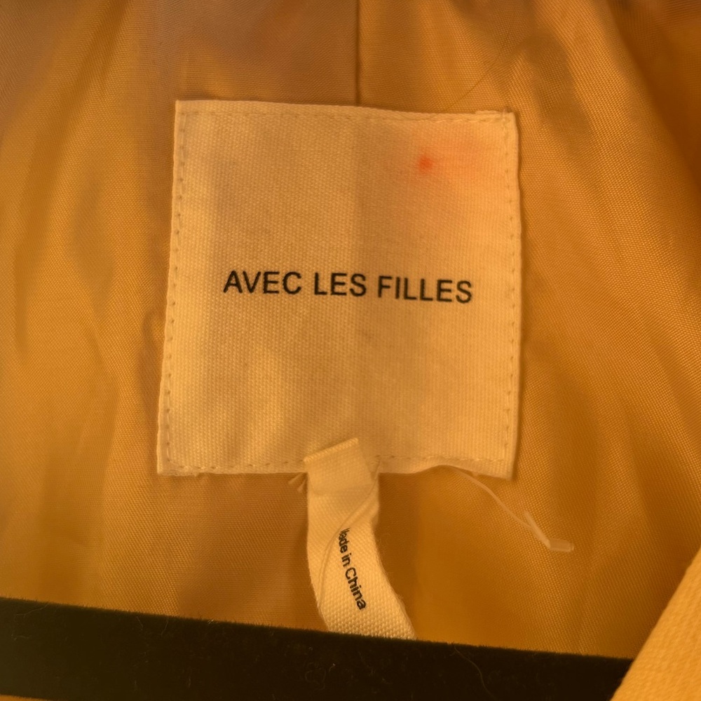 🆕🌾Avec Les Filles Anthropologie Tan Long Fitted Coat Breasted Classic Outerwear - Picture 15 of 17